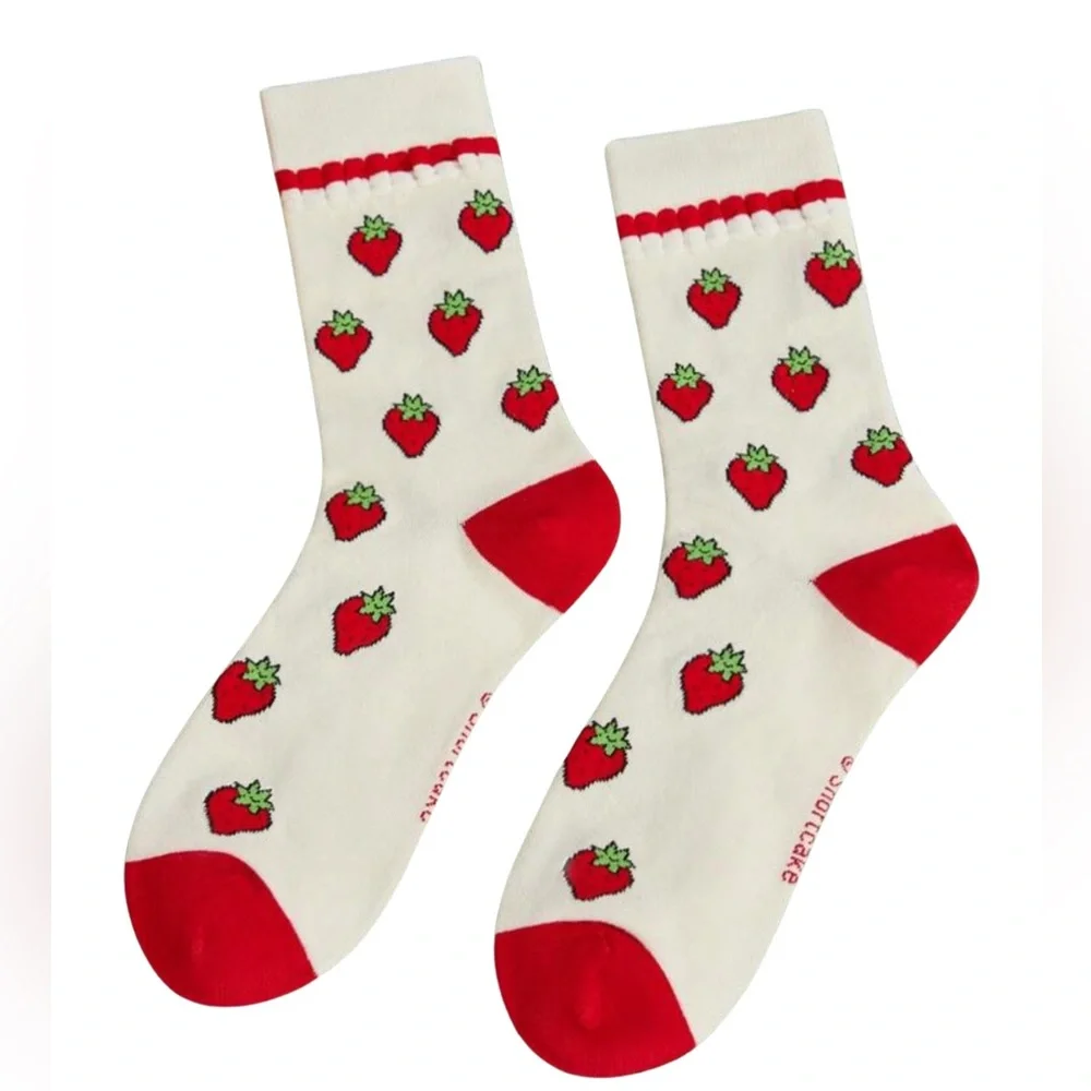 •Berry Good• Strawberry Shortcake Graphic Semi-Ruffle Socks 3 for $21